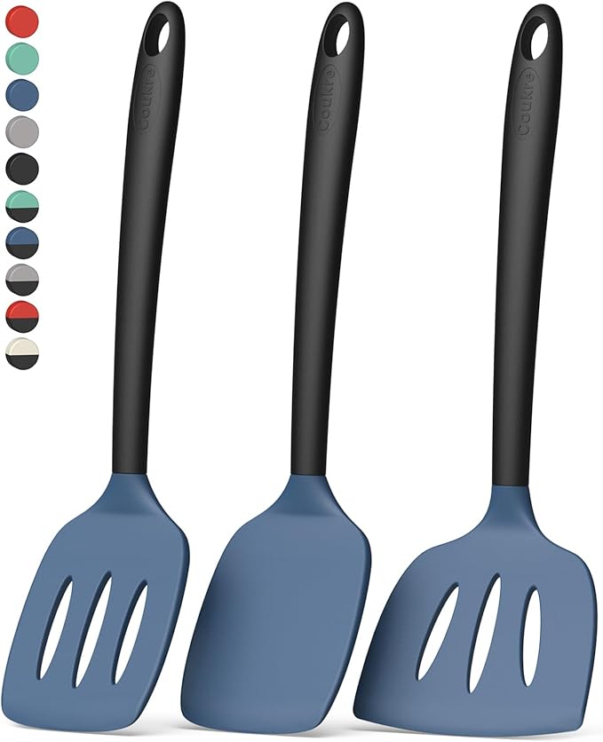 Coukre 3 Pack Silicone Spatula Set, High Heat Resistant, Fish Spatula, Solid & by Coukre