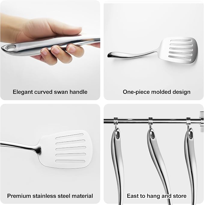 304 Stainless Steel Kitchen Utensils Set, Pasta Server - Image 4