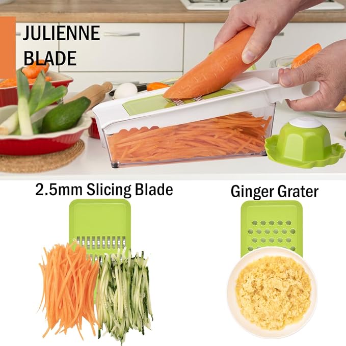 NACOLUS Cheese Grater with Container, 5 In 1 Mandoline Slicer - Image 5