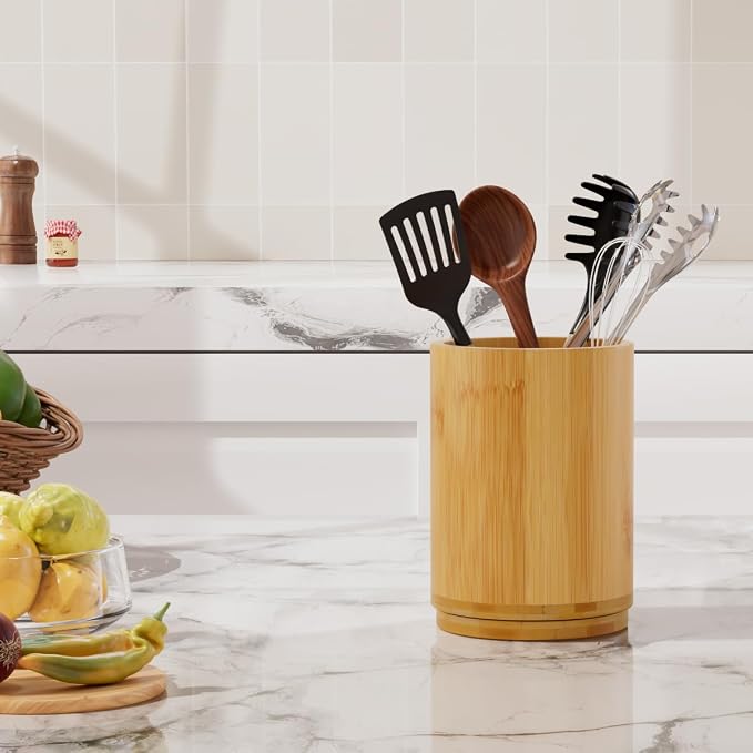 Utensil Holder, Bamboo Kitchen Utensil Holder - Image 7