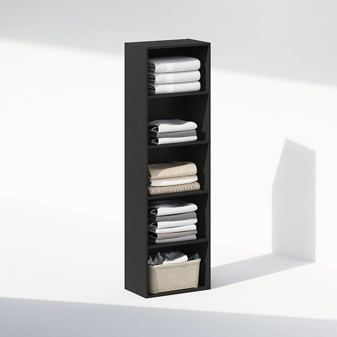 Furinno Reed Closet Organizers and Storage, 5-Tier Closet Organizer, Open Shelf - Image 4