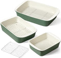 LE TAUCI Deep Casserole Dishes for Oven, 13.7”x9.6” Ceramic Baking Dish Set by LETAUCI