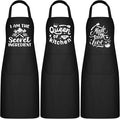 Jeyiour 3 Pack Funny Cooking Aprons Women Oil-proof Kitchen Aprons by Jeyiour