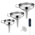 Kitchen Funnel, 3 Piece Stainless Steel Funnels Set by Lakatay
