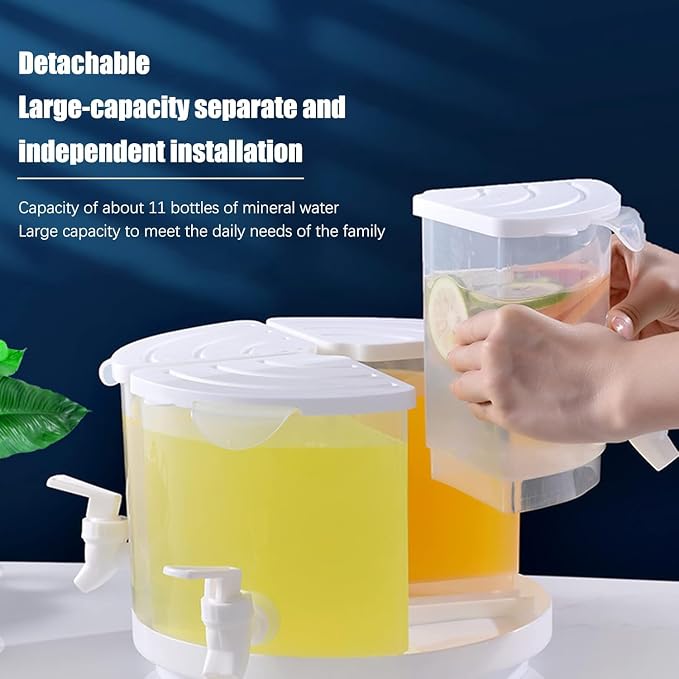Beverage Dispenser for Fridge, 5.5 L/1.5 Gallon Rotating Plastic Drink Dispenser - Image 5