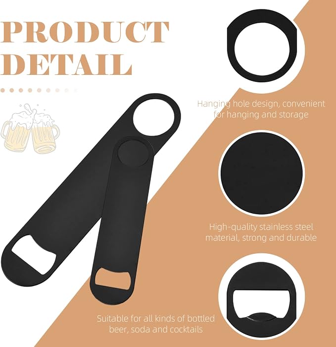 24 Pack Flat Beer Bottle Opener 7 inch Heavy Duty Stainless Steel Flat Bottle - Image 3