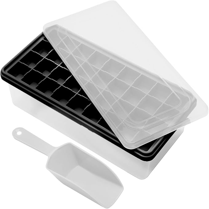 Silicone Ice Cube Tray with Leak-Proof Lid & Storage Bin by CZWLHG