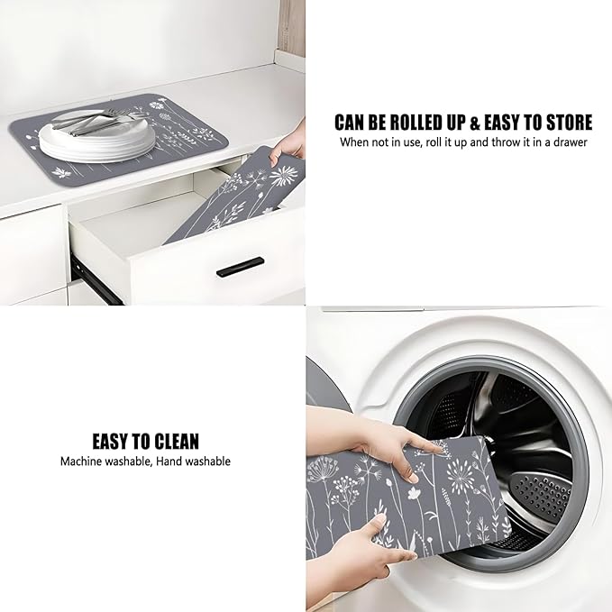 Dish Drying Mat for Kitchen Counter 2 Pack - Image 7