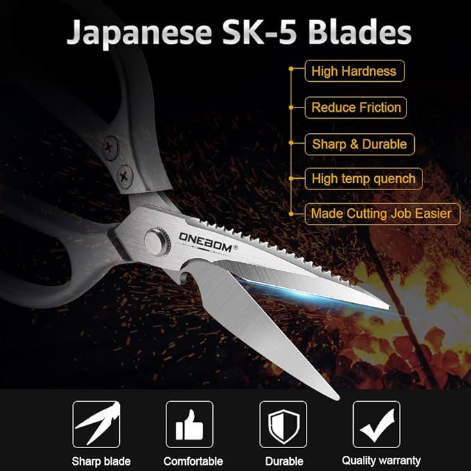 ONEBOM Kitchen Shears 2 Pack, Apartment Kitchen Accessories Cooking Shears - Image 2