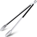 Grilling Tongs - 17 Inch Extra Long Metal Tongs, Heat Resistant Stainless Steel by HE-SANQI