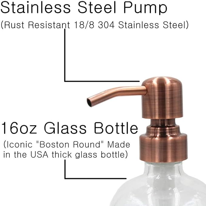 2 Pack Thick Clear Glass Pint Jar Soap Dispenser - Image 3