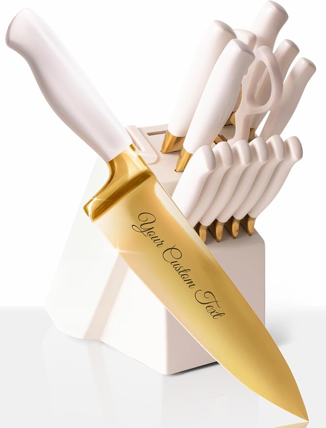Personalized Gold Knife Set by STYLEDSETTINGS