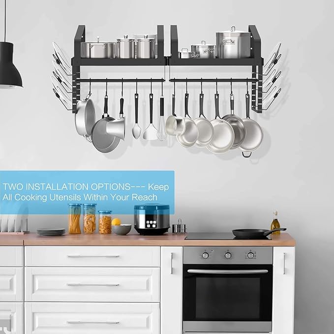 X-cosrack Pot Racks Wall Mounted Set of 2, - Image 6