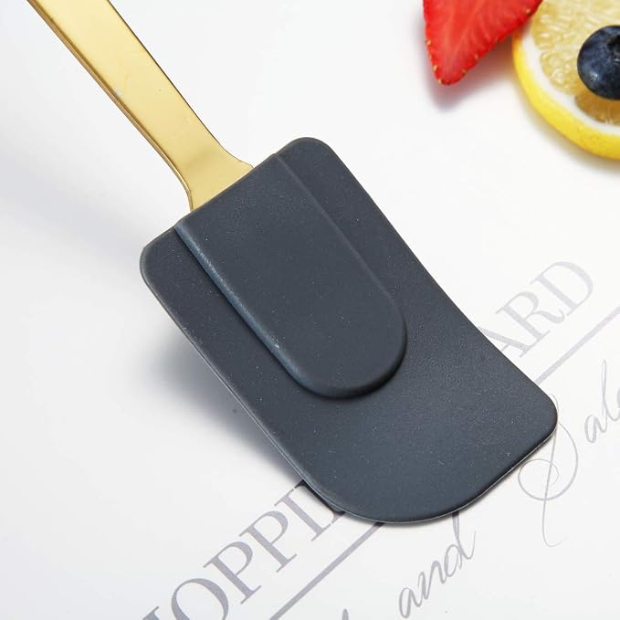 Gold Silicone Spatulas, Berglander Flexible Scrapers Baking Mixing Tool - Image 4