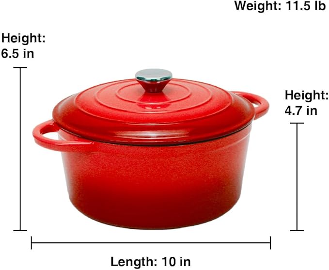 5QT Enameled Cast Iron Dutch Oven - Image 6