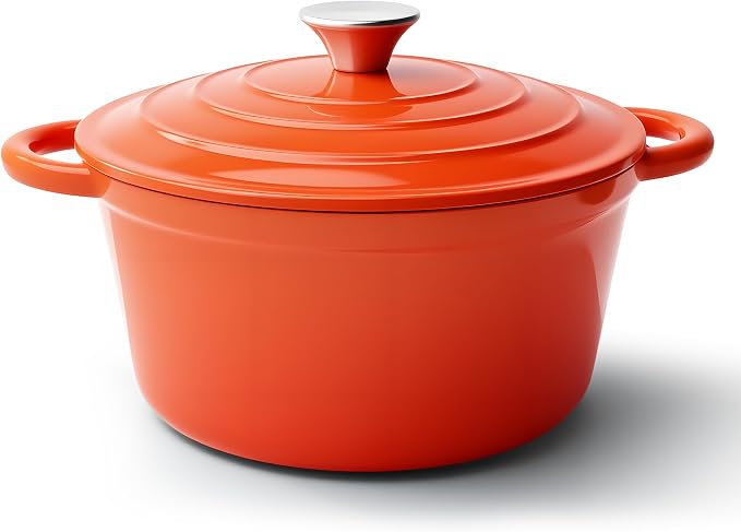 6 Quart Dutch Oven Pot with Lid, Non Stick Enameled Cast Iron Dutch Oven by Fijinhom