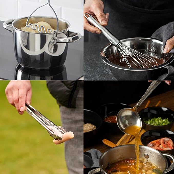 Avador® Premium Set of 10 Stainless Steel Kitchen Tool Set - Image 7
