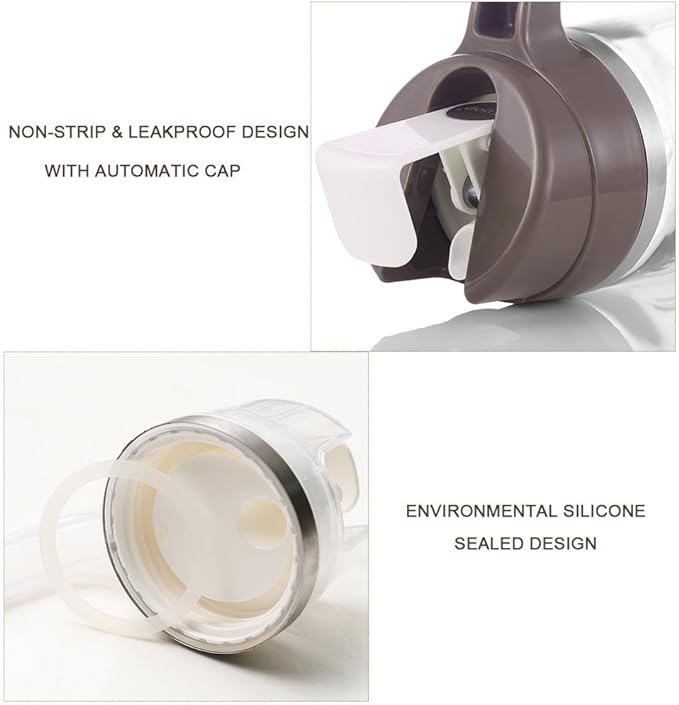 Marbrasse Oil Dispenser for Kitchen, 20 OZ /600ml Leakproof Glass Oil Bottle - Image 5