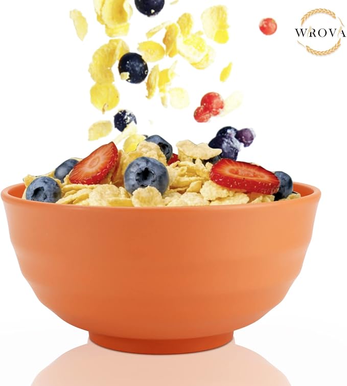 Wheat Straw Bowls Set 60 OZ Unbreakable Large Cereal Set of 6 - Image 6