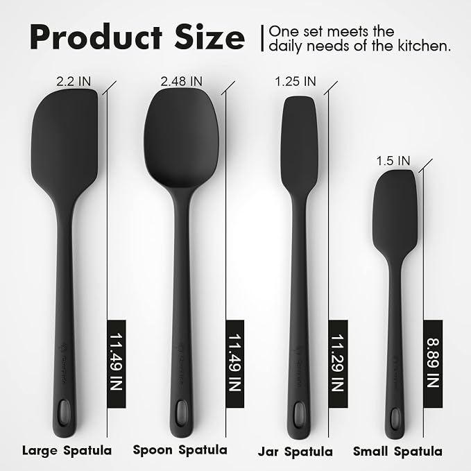 ChefAide 4 Pieces Silicone Spatula Set, Food Grade Rubber Spatula, Upgrade - Image 2