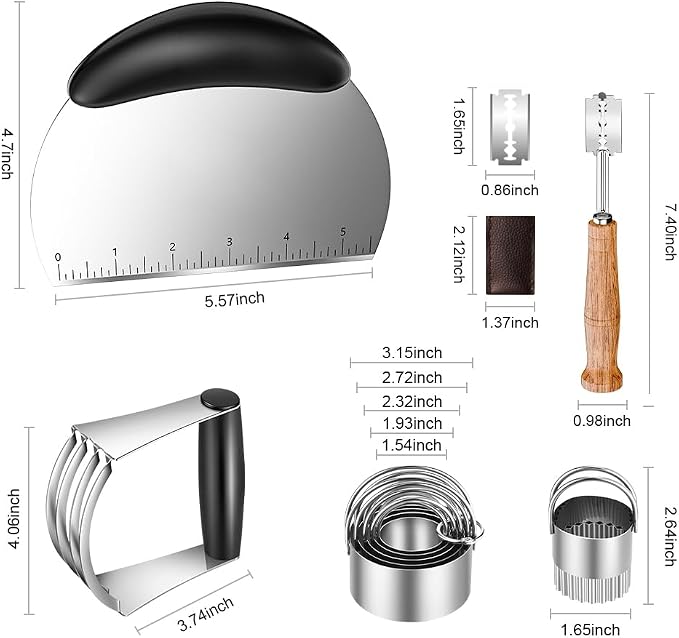 Pastry Cutter, Biscuit Cutter, Dough Scraper, Bread Lame, Stainless Steel - Image 2