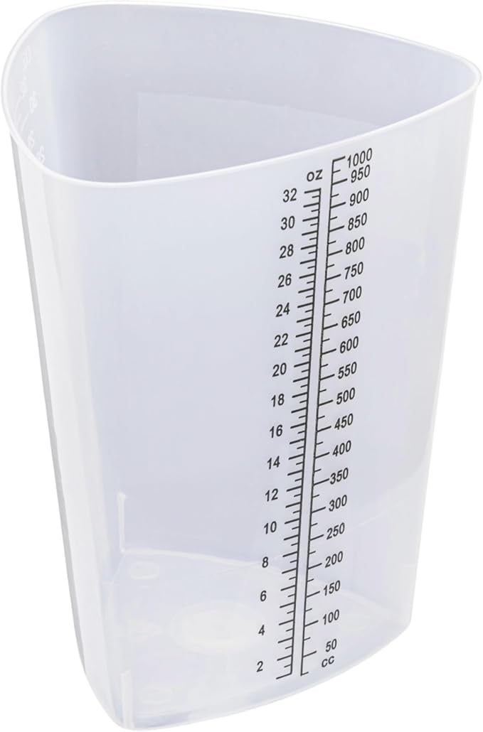 Vakly Plastic Graduated Triangular Intake Output Container 32 ounce Three-Sided - Image 6