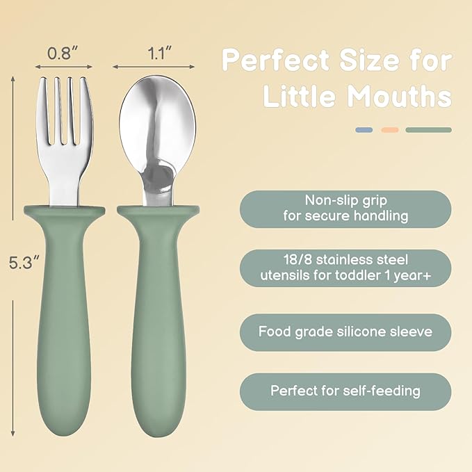 Eascrozn 6 Pack Toddler Utensils, kids Silverware - Image 2