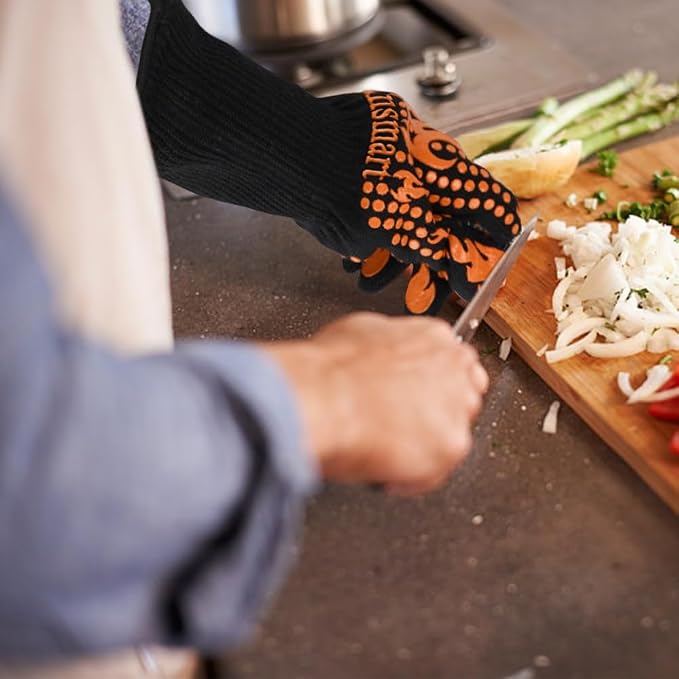 Comsmart BBQ Gloves, 1472°F Heat Resistant Grilling Gloves Silicone Non-Slip - Image 8