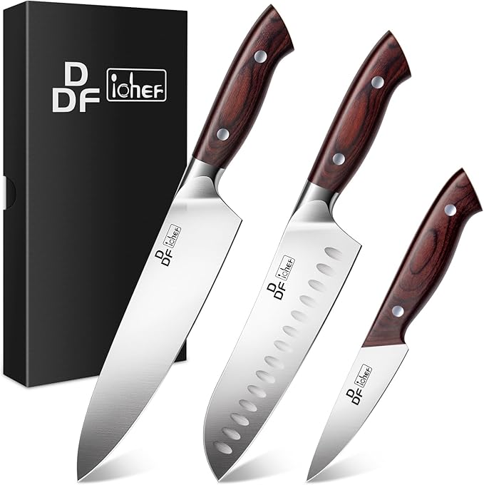 DDF iohEF Knife Set 3 Piece, Sharp Kitchen Knife Set Professional Chef Knife Set by DDFiohEF