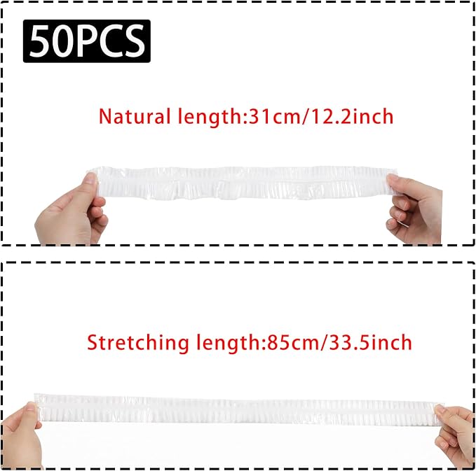 50 Pcs Extra Large Bowl Covers Fits Bowls Up to 17" Stretch Reusable Plate - Image 2