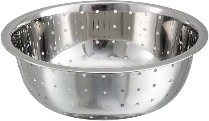 Winco Chinese Colander with 5mm Holes, Stainless Steel by Winco