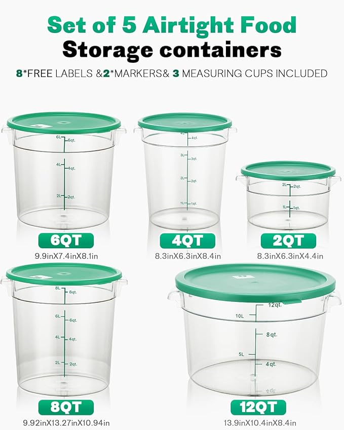 6QT NSF Round Food Storage Containers - Image 9