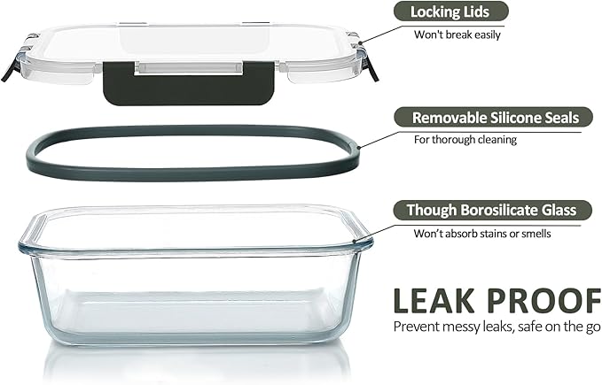 M MCIRCO [5-Packs, 36 Oz Glass Meal Prep Containers - Image 3