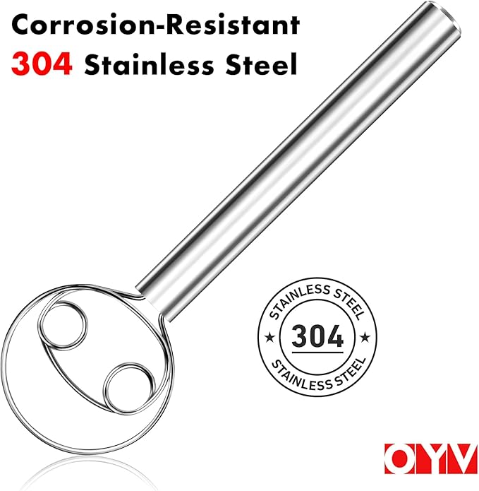 OYV 304 stainless steel dough whisk, Dishwasher Safe Danish Dough Whisk - Image 2