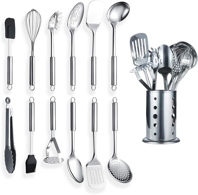 Berglander Cooking Utensil Set 13 Piece Stainless Steel Kitchen Tool Set by Berglander