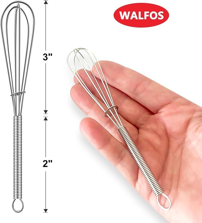 Walfos Mini Whisks, Small Whisk Bulk 304 Stainless Steel 6 Pieces, 5 Inch Tiny - Image 4