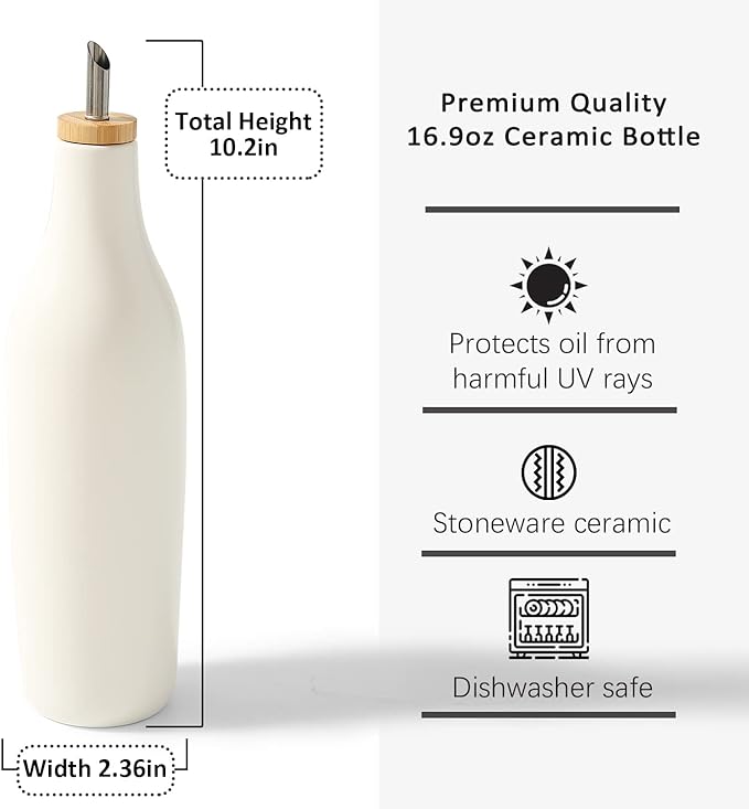 HOMCDALY Ceramic Olive Oil Dispenser - Image 3