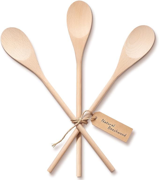 Cooking Wooden Spoons, MORGLES 14-Inch Serving Spoons by Morgles