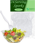 PARTY BARGAINS Disposable White Plastic Serving Forks 8.75 Inch – Heavy Duty by PARTYBARGAINS