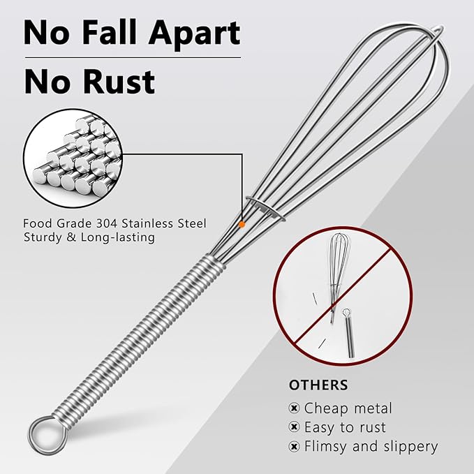 Walfos Mini Whisks, Small Whisk Bulk 304 Stainless Steel 6 Pieces, 5 Inch Tiny - Image 2
