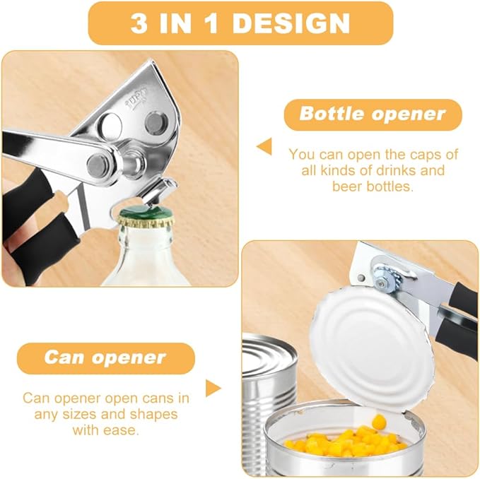 2 PCS Commercial Can Opener Manual, Stainless Steel Handheld Can Opener - Image 4