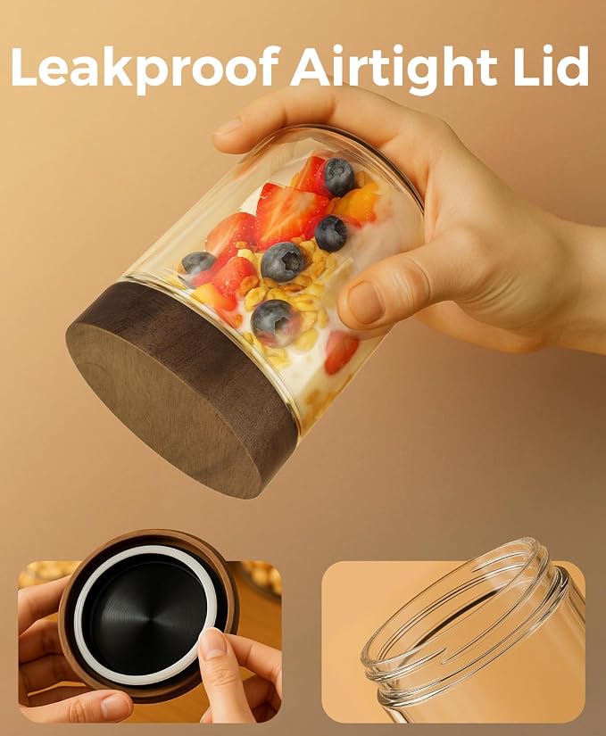 8 Pack 16oz and 10oz Overnight Oats Containers - Image 3
