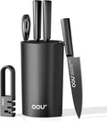 OOU Knife Set with Block and Sharpener, Dishwasher Safe Knife Set by OOU