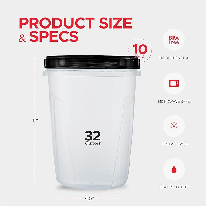 Tafura 10 Pack Leakproof Freezer Containers - Image 4
