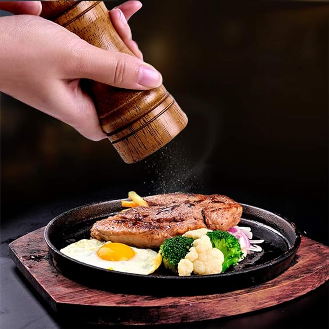 Salt and Pepper Grinders Set, Ouktor Manual Wooden Salt and Pepper Mills Shakers - Image 2