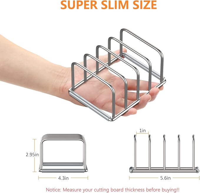 KORRTFID Cutting Board Holder, 2PSC Cutting Board Organizer Rack, 304 Stainless - Image 2
