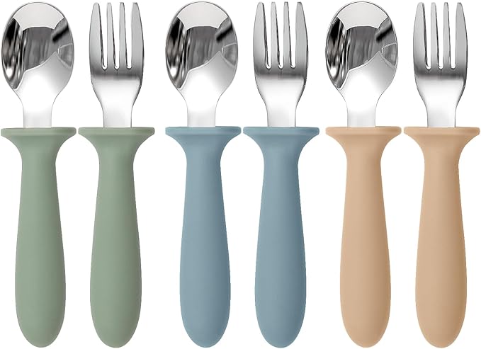 Eascrozn Toddler Utensils, 6 Pack kids Silverware Set by Eascrozn