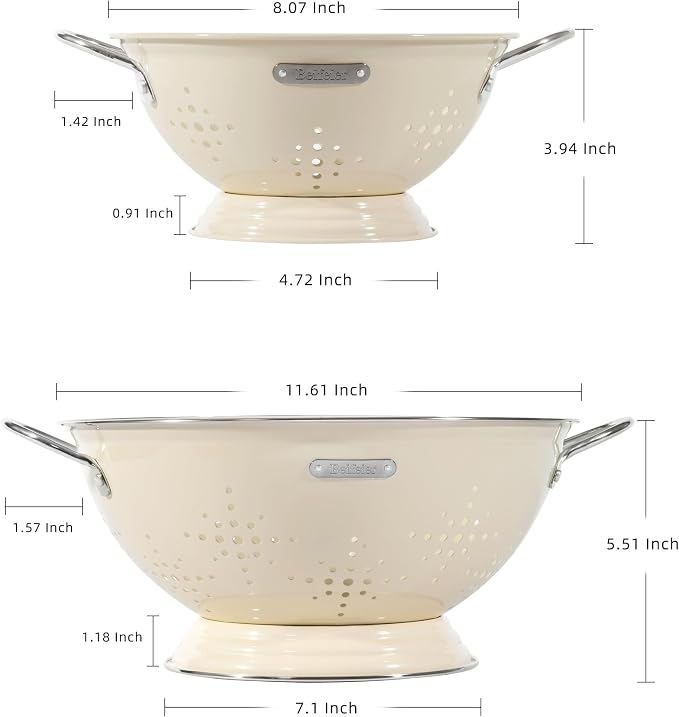Metal Colander 2 Pack, Strainer Bowel - Image 2