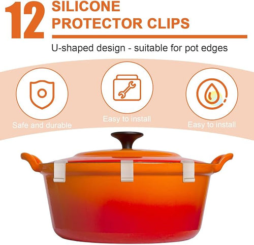 12pcs Dutch Oven Lid Protector Clips, Silicone Cookware Protector, Plastic Pan - Image 2