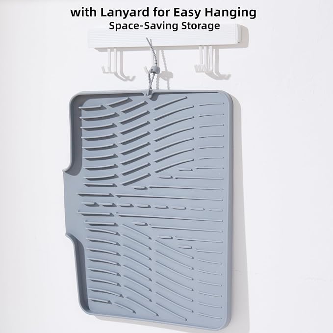 Silicone Dish Drying Mat for Kitchen Counter Sink, Non-Slip dish drying Pad - Image 5